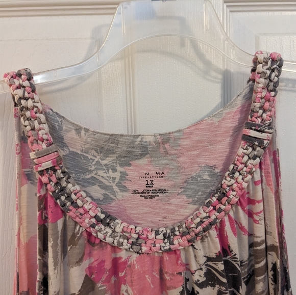 Sonoma pink & gray floral maxi dress, size 1X - Picture 8 of 10